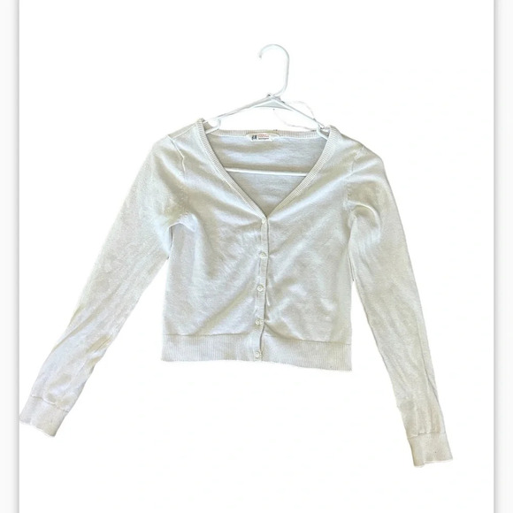 H&M White Cardigan 87% cotton super soft size 12/13 yrs - Picture 1 of 9